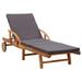 vidaXL Patio Lounge Chair Outdoor Sunlounger with Cushion Solid Acacia Wood