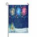 ABPHQTO Christmas Landscape At Night Christmas Tree And Snowman Home Outdoor Garden Flag House Banner Size 28x40 Inch