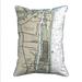 Betsy Drake Ocean Isle - NC Nautical Map Extra Large Zippered Indoor & Outdoor Pillow