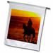 3dRose Cowboys along ridge at sunset Shell Wyoming - US51 JRE0086 - Joe Restuccia III - Garden Flag 12 by 18-inch