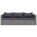 Suzicca 3 Piece Patio Sofa Set with Cushions Gray Poly Rattan