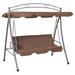Carevas Outdoor Convertible Swing Bench with Canopy Coffee