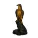 Hawk on a Rock bronze statue - Size: 12 L x 9 W x 22 H.