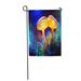 LADDKE Mushroom Fantasy Glowing in Mystery Dark Forest Beautiful Macro Garden Flag Decorative Flag House Banner 12x18 inch