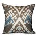 Plutus Shoshone Valley Blue Brown Ikat Luxury Outdoor/Indoor Throw Pillow