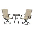 Mainstays Highland Knolls 3-Piece Steel Outdoor Bistro Set Tan