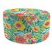 Jordan Manufacturing 24 Round Outdoor Pouf Ottoman with Welt