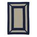 Colonial Mills 4 x 6 Beige and Navy Blue Geometric Patterned Outdoor Area Throw Rug