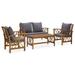 vidaXL 4 Piece Patio Lounge Set Solid Acacia Wood