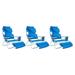 Ostrich Deluxe Padded 3-N-1 Outdoor Lounge Reclining Beach Chair Blue (3 Pack)
