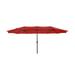 15 x 9 Ft Double Sided Outdoor Twin Patio Market Table Umbrella Red