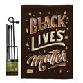 Black Lives Matter Flag - BLM Unity Inspirational Support Impressions Decorative Vertical 13 x 18.5 Double Sided Garden Flag Set Metal Pole Hardware