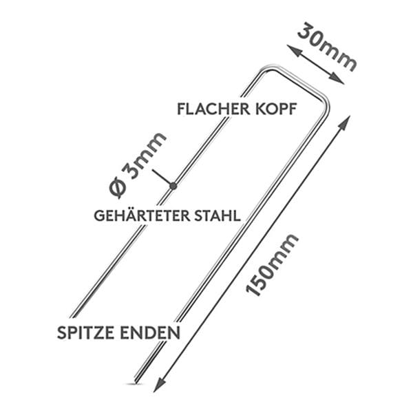 Tercasa 100er-Pack Erdnägel für Unkrautgewebe silber Image