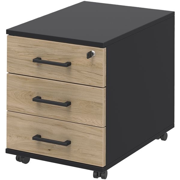 röhr Rollcontainer »Direct Office 3« mit abschließbarem oberen Schubkasten grau, 42.5x55x50 cm