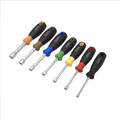 K Tool International 14400 SAE Nut Driver Set for Garages Repair Shops and DIY Alloy Steel Sockets Ergonomic Soft Grip Handle Color Coded 3/16 1/4 5/16 11/32 3/8 7/16 1/2 7 Piece