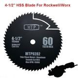 HSS 60T 4-1/2 4.5 inchMetal Circular Saw Blade for Rockwell Rk3441k Worx Compact Saw WX429L 9.5mm/ 3/8 arbor RW9282