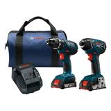 Bosch Compact Tough Cordless Drill/Driver and Impact Driver Combo Kit 18 volt