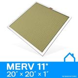 K&N 20x20x1 AC Furnace Air Filter; Lifetime Washable Reusable Filter; Merv 11; Filters Allergies Pollen Smoke Dust Pet Dander Mold Smog and More; Breathe Clean Fresh Air: HVC-12020