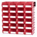 Triton ProductsÂ® LocBin 26-Piece Wall Storage Unit with 5-3/8 L x 4-1/8 W x 3 H Interlocking Poly Bins 24ct Wall Mount Rails 8-3/4 L with Hardware 2pk