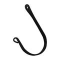 Wall Hook with Metal Curved Design and 1 Hanger Black