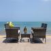 SAFAVIEH Outdoor Abdul 4-Piece Conversation Patio Set. - 77" W x 77" D x 30" H