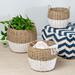 Natural and White Seagrass Nesting Baskets (3-Piece Set)
