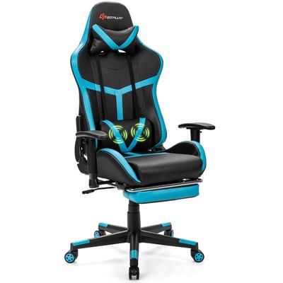 Costway Massage Gaming Chair Reclining Racing Chair High Back w/Lumbar