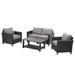 Clihome 5-Piece Outdoor Patio Wicker Conversation Set In Grey