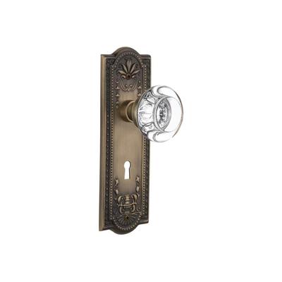 Nostalgic Warehouse Round Clear Crystal Solid Brass Vintage Skeleton