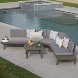 Hillcrest Outdoor V-shaped 4-piece Acacia Sectional by Christopher Knight Home