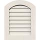 12 W x 20 H Half Peaked Top Left (17 W x 25 H Frame Size) 9/12 Pitch: Unfinished Non-Functional PVC Gable Vent w/ 1 x 4 Flat Trim Frame
