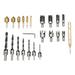 Kkmoon 23-Pack Woodworking Chamfer Drilling Tool 8Pcs Wood Plug Cutter 6Pcs 1/4 Inch Hex 5 Flute 90 Degree Countersink Drill Bits 7Pcs Three Pointed Countersink Drill Bit With L And Automati