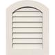 12 W x 20 H Half Peaked Top Right (17 W x 25 H Frame Size) 8/12 Pitch: Unfinished Non-Functional PVC Gable Vent w/ 1 x 4 Flat Trim Frame