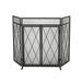 Noble House Biscay Metal Fireplace Screen with Door Matte Black