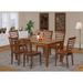 East West Furniture 7 Piece Dining Room Table Set- a Rectangle Wooden Table and 6 Kitchen Dining Chairs, Mahogany (Seat Options)