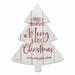 18" White and Red "Merry Little Christmas" Hanging Tree Wall Decor