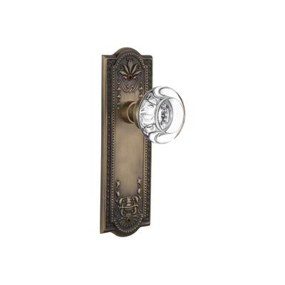 Nostalgic Warehouse Round Clear Crystal Solid Brass Single Dummy Door