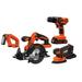 BLACK+DECKER 4 Tool Lithium Cordless Combo Kit BD4KITCDCMSL