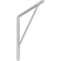 Ekena Millwork 1 1/8 W X 12 D X 13 3/4 H Endurabrace Heavy Duty Traditional Steel Support Bracket Matte White