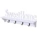 Sweet Home Wall Mounted Rack Wall Door Hanger Hook Storage Rack for Coat Hat Clothes Key (White)