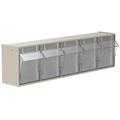 Akro-Mils TiltView Horizontal Plastic Organizer Storage System Cabinet with 5 Tip Out Bins (23-5/8-Inch Wide x 6-1/2-Inch High x 5-5/8-Inch Deep) Stone 06705