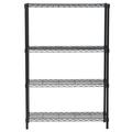 Veryke 35.43 * 13.78 * 55.12 Inch Steel Shelving 4-Shelf Unit Plastic Coated Iron Storage Shelf - Black