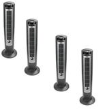 Lasko Wind Curve Nighttime Setting Tower Fan w/ Remote Control Silver (4 Pack)