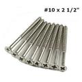 Stainless Steel Hinge Screws #10 X 2.5 Inch - 24 Pack - Extra Long - For Commercial Hinges