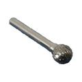 TEMO SD-5 Double Cut Carbide Rotary Burr File 1/2 Inch (12.7 mm) Ball Head 1/4 Inch (6.35 mm) Diameter 2 Inch (50.8 mm) Long Shank