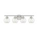 4 Light Vanity Light-Mid-Century Modern Style with Modern and Contemporary Inspirations-8.5 inches Tall By 30 inches Wide-Satin Nickel Finish Bailey