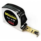 Us Tape Tape Measure 3/4 In x 12 ft Chrome Ft/In 56907