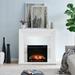 SEI Furniture Stadderly Mirrored Touch Screen Electric Fireplace in White