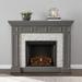 SEI Furniture Dakesbury Faux Stone Electric Fireplace 50 x 40.25 Freestanding Indoor Electric Fireplaces