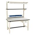 Global Industrial Bench-In-A-Box Standard Workbench Plastic Laminate Top 72 Wx30 D Beige